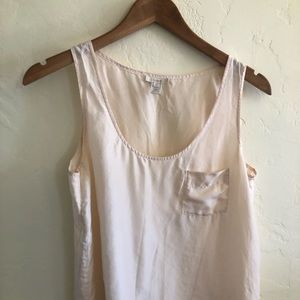 Blush silk tank top